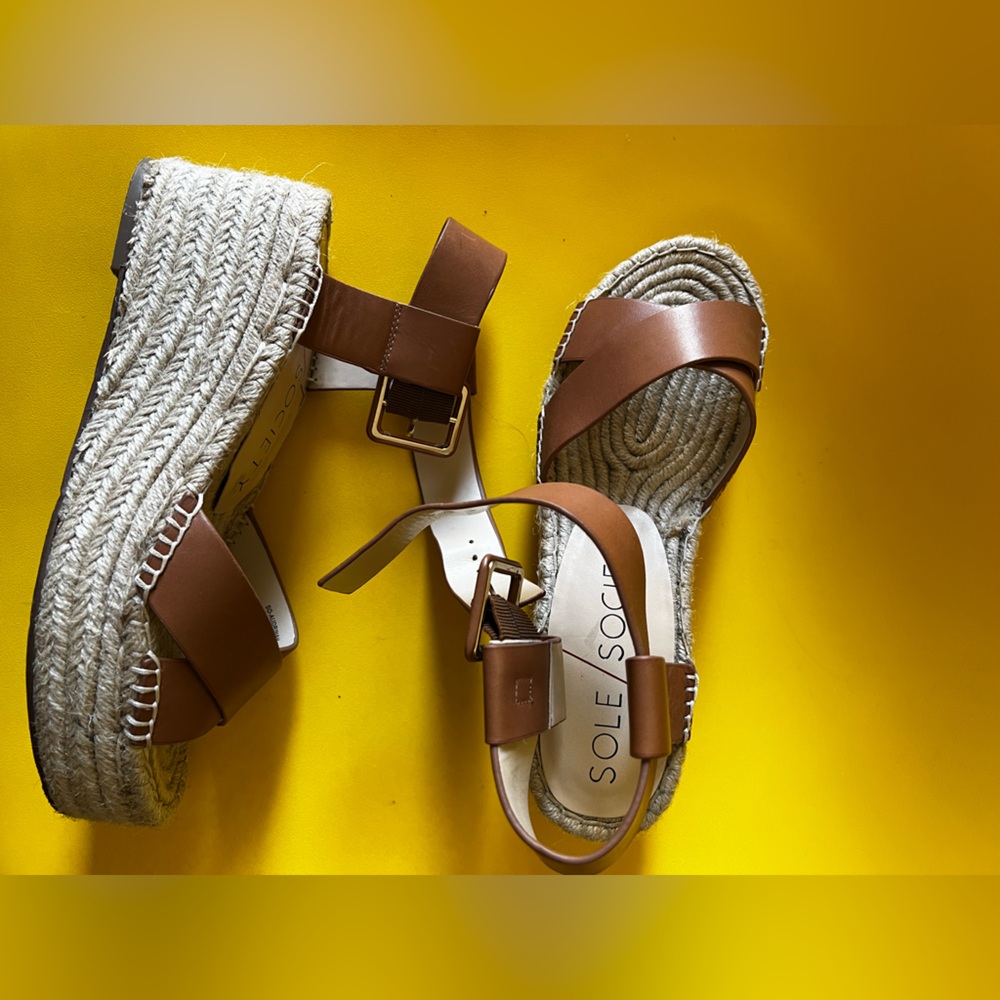 9 SOLE SOCIETY SO- AUDRINAH SANDALS  espadrilles platforms rope wedge shoes 40